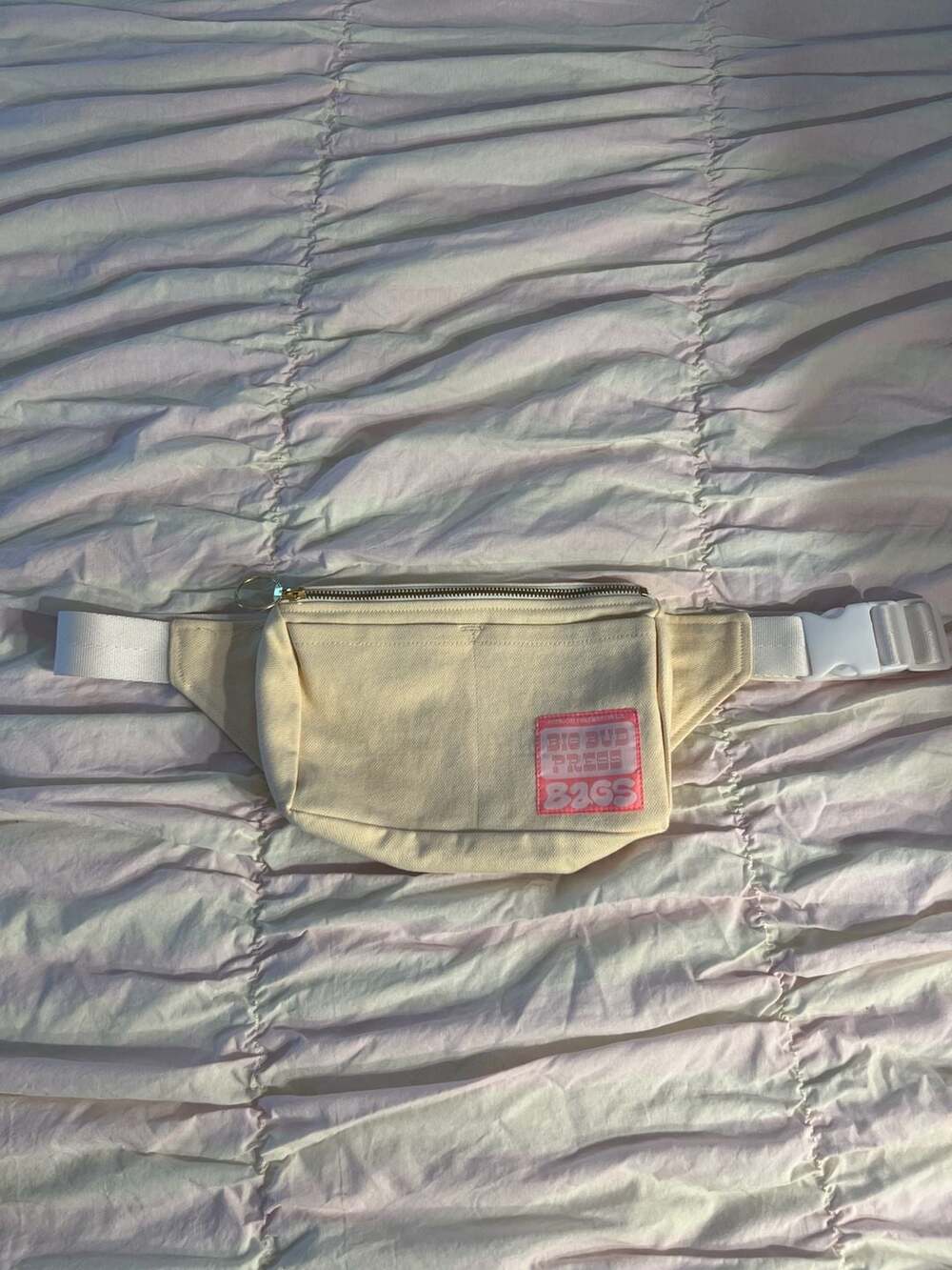Big Bud Press Cotton Fanny Pack Belt Bag Cream Ecru